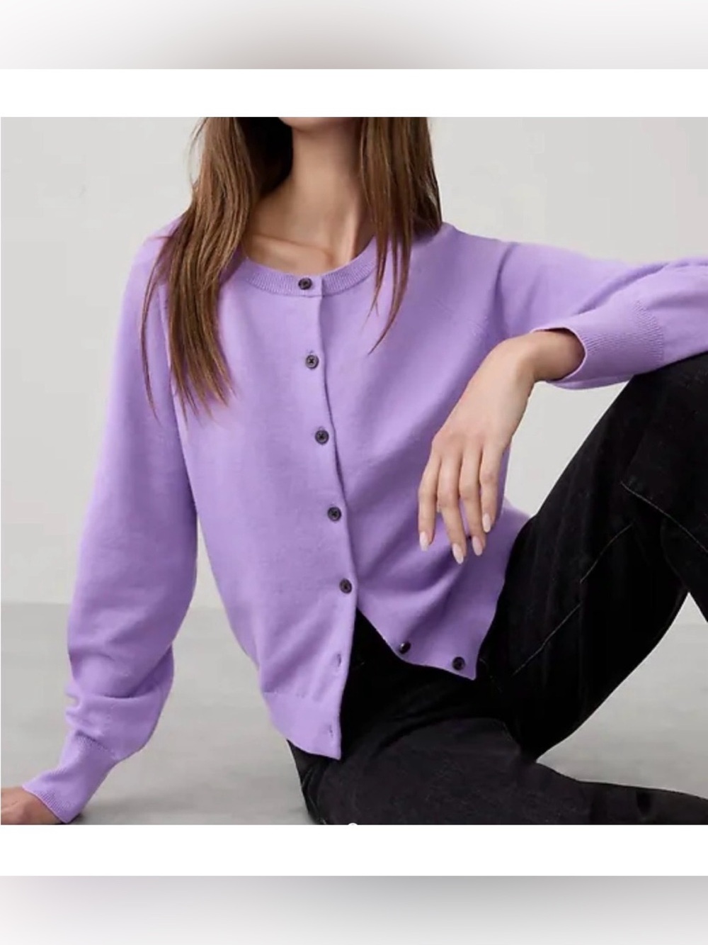 Banana Republic Lavender VOLUME-SLEEVE CARDIGAN SWEATER